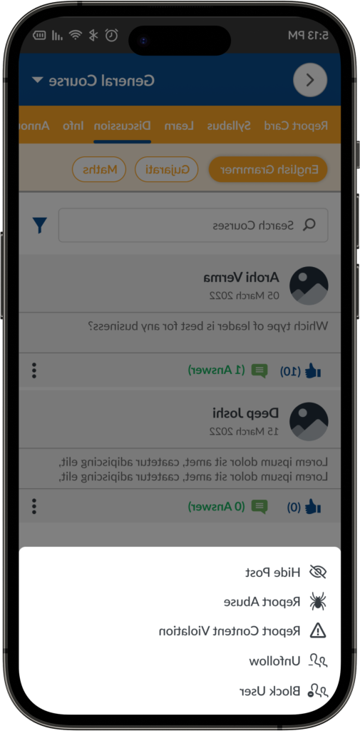 e-learning app dashboard